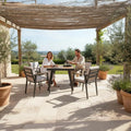 Ensemble Repas en Aluminium et en Teck — LOVY, 4PLACES, 4 places