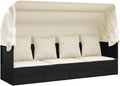 Canapé de jardin et sofa lounge extérieur — avec coussins, noir