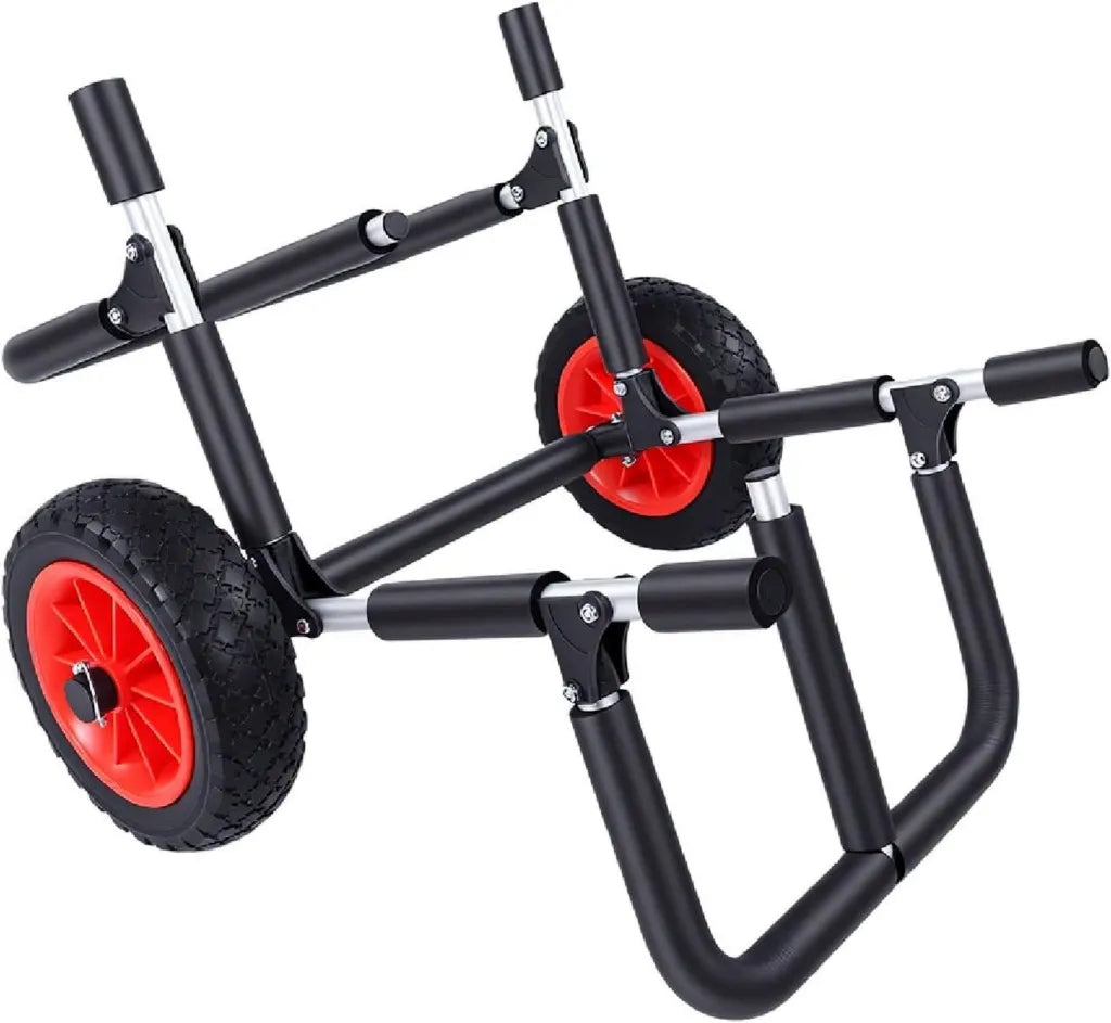 Chariot Pliable Kayak avec Roues Renforcées et Structure Amovible