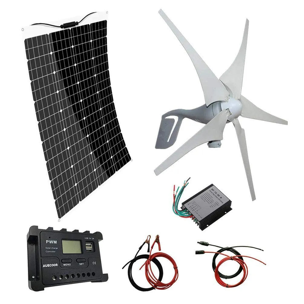 Éolienne avec générateur et turbine éolienne, 400 W, 120 W, pour installation solaire hors réseau, alimentation solaire, flexible, monocristallin