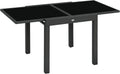 Grande Table de Jardin Extensible en Aluminium avec Plateau en Verre Trempé