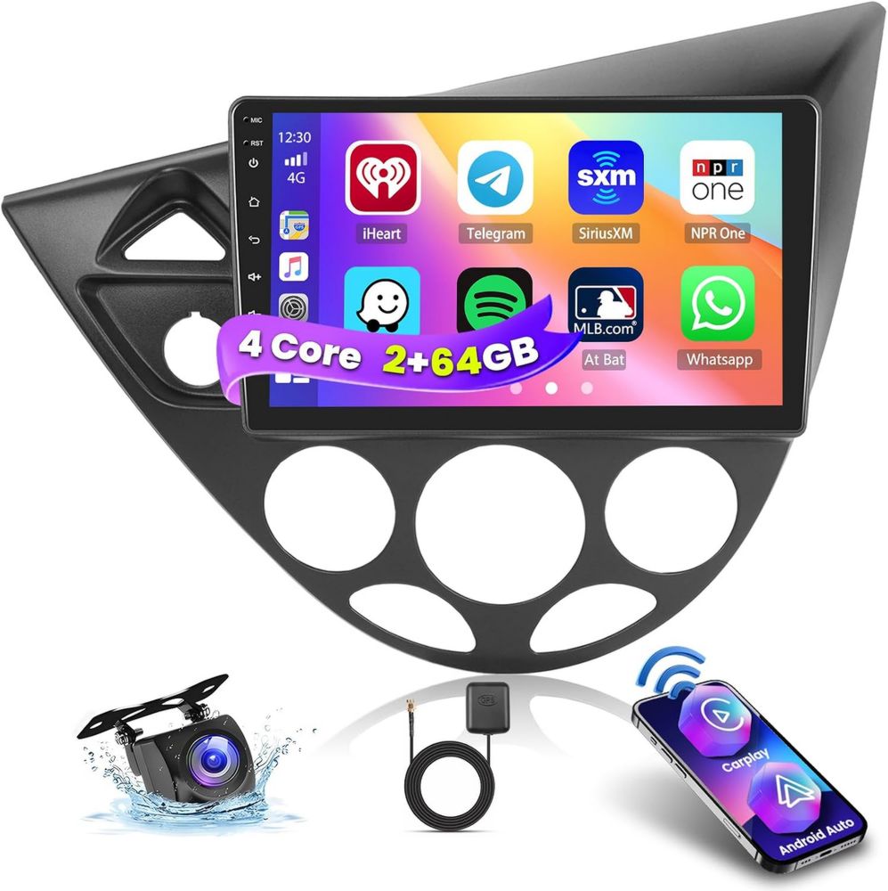 Autoradio Android 15 9' pour Ford Focus MK1 (1998-2005) avec Carplay, Android Auto, GPS, Bluetooth, WiFi et Caméra Recul