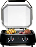 Cozze Barbecue Électrique 2 Zones 2100W - Thermomètre Digital, Inox, Jusqu'à 400°C