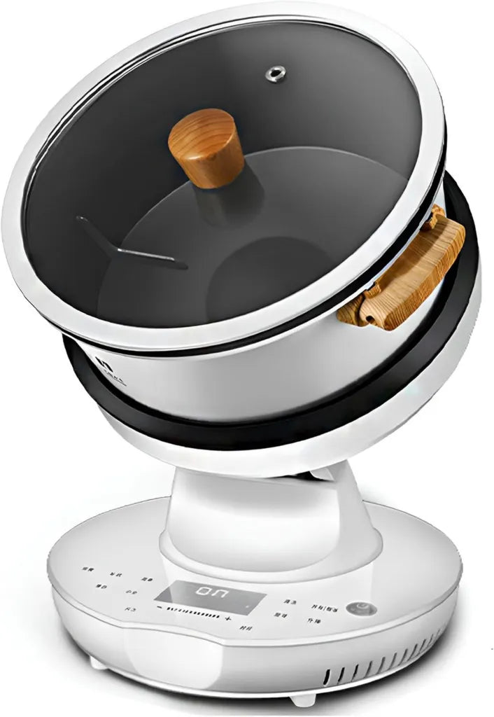 Cuiseur Automatique 2000W, Robot de Cuisine Intelligent 8L avec Rotation 360° et 3 Niveaux de Chaleur pour Restaurant et Maison