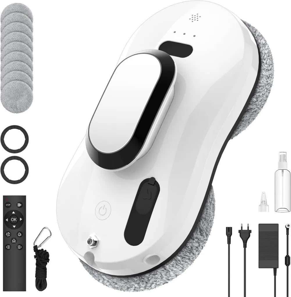 Robot Lave-Vitre 5600Pa avec Aspersion Automatique, Navigation Intelligente, Détection des Bords et Télécommande