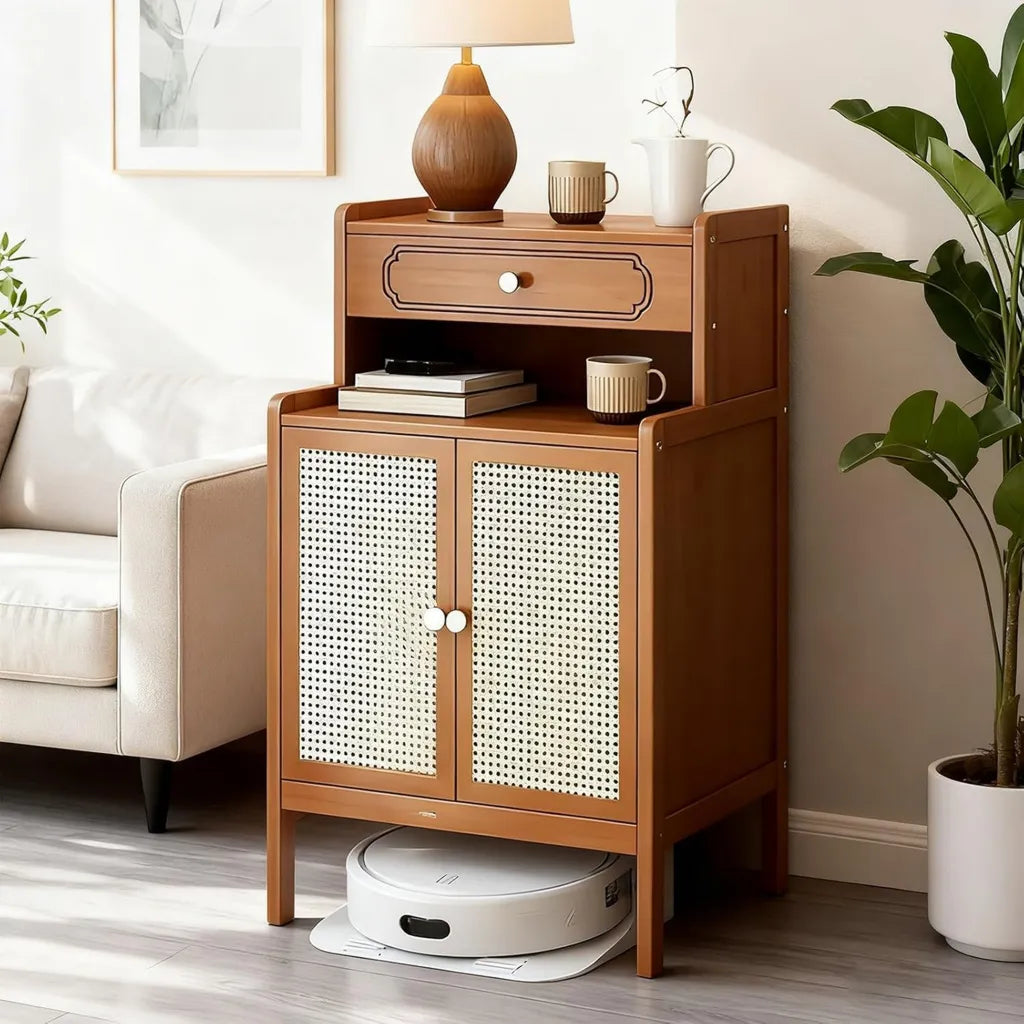 Table d'Appoint Multifonctionnelle avec Rangement Intégré pour Cuisine et Salon