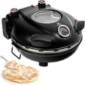 Four à Pizza Électrique 1200W - Température Réglable 50-420℃ - Chauffage Double Face - Revêtement Antiadhésif - Idéal pour Pizzas, Nachos, Fajitas, Omelettes
