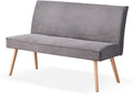 Banc et banquette d'intérieur — ANTR, en velours côtelé, en bois, avec dossier, 120cm, anthracite, en bois massif