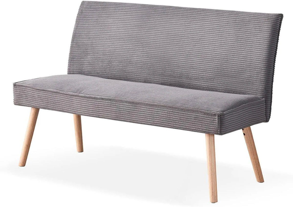 Banc et banquette d'intérieur — ANTR, en velours côtelé, en bois, avec dossier, 120cm, anthracite, en bois massif