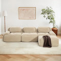Canapé – assise profonde, revêtement en tissu, avec accoudoirs, 3 Places, beige