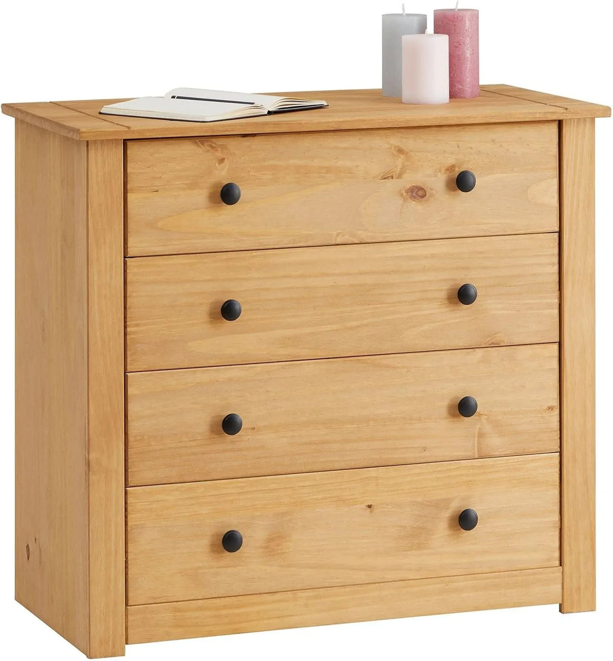 Commode Cancun Buffet et meuble de rangement avec 4 Grands tiroirs — avec tiroirs