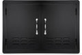 Portes extérieures encastrées en acier inoxydable pour barbecue - 76 x 53 cm - Pour îlot et armoire de cuisine extérieure - Noir