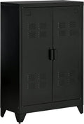 HOMCOM Armoire de rangement: en métal, avec rangement, avec Bibliothèque et étagère de rangements, avec dossier, 3 niveau ×, 2 portes, noir