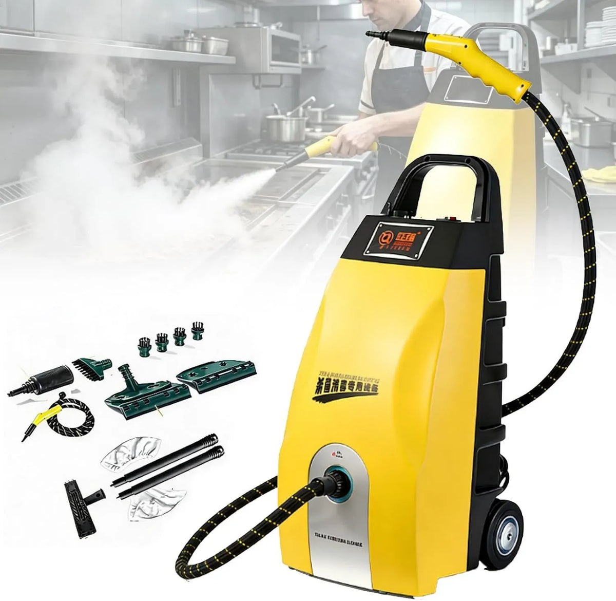 Nettoyeur vapeur, 3,5 L, grand réservoir, professionnel, chauffe rapide en 20 s, 110 °C / 230 °F, vapeur en continu