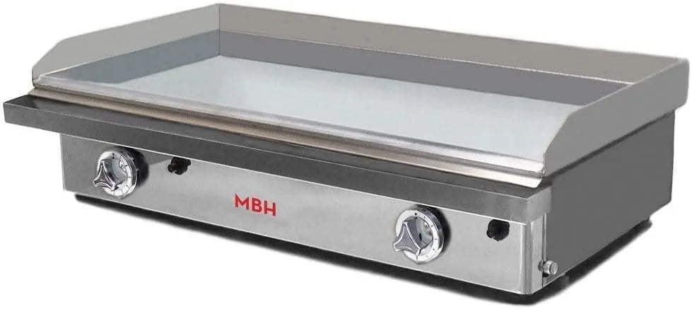 Produit Plancha à gaz industrielle 800 x 400 mm en chrome dur pour hôtellerie Fry Top pour cuisine professionnelle pour bar et restaurant, MBH