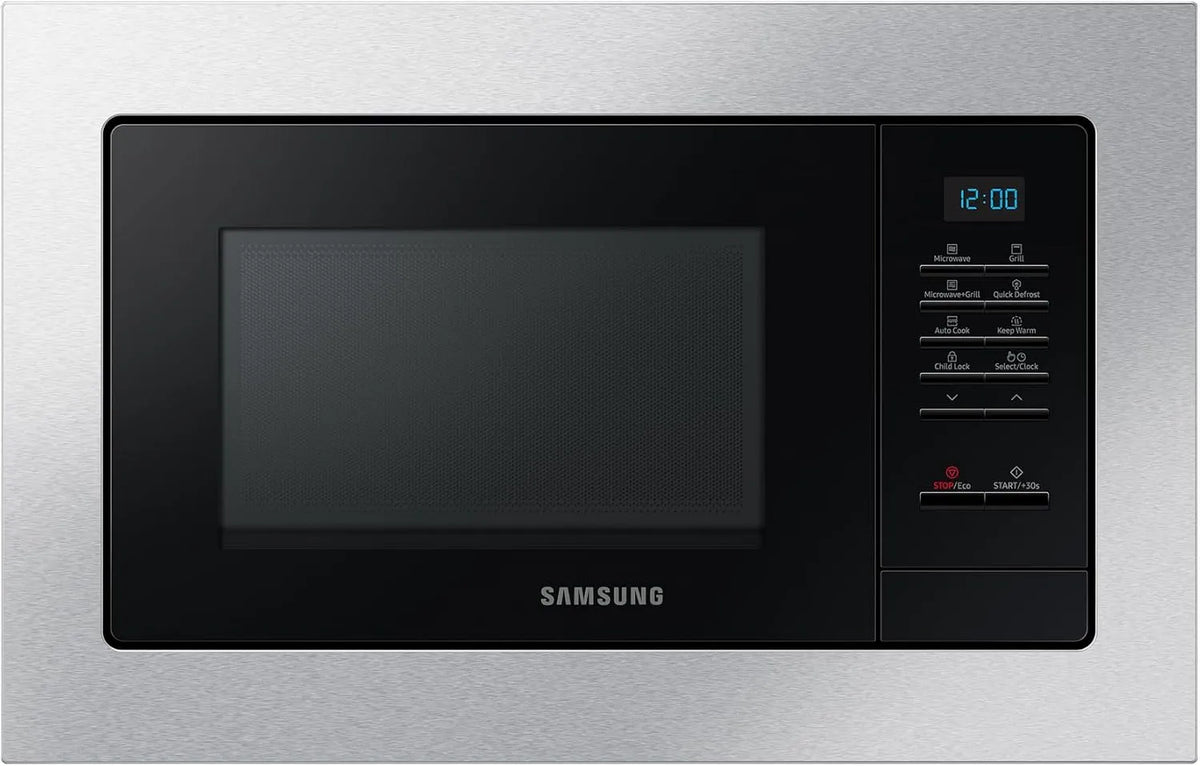 Samsung MG23A7013CT Micro-ondes, 38 cm, 23 L, 800 W, encastrable, gril, four micro-ondes, Niche 38 cm, 23 litres, 800w