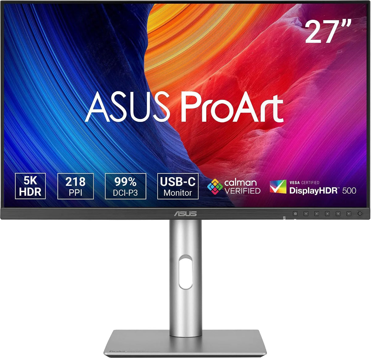 ASUS 99% DCI-P3, ProArt PA27JCV 27 Pouces 5K DCI-P3 USB-C Écran pour Mac, Calman Verified, Delta E < 2 PA27JCV DCI-P3, Charge 96W, M Mode for MacBook