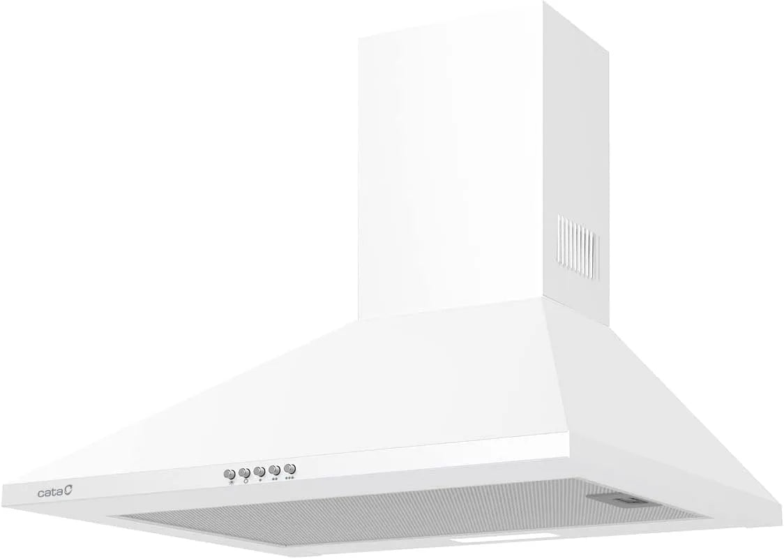 Cata Hotte aspirante, 60 cm, classe énergétique D, hotte de cuisine, installation murale, 3 niveaux, Modèle OMEGA II 600 WH, Cloche décorative murale