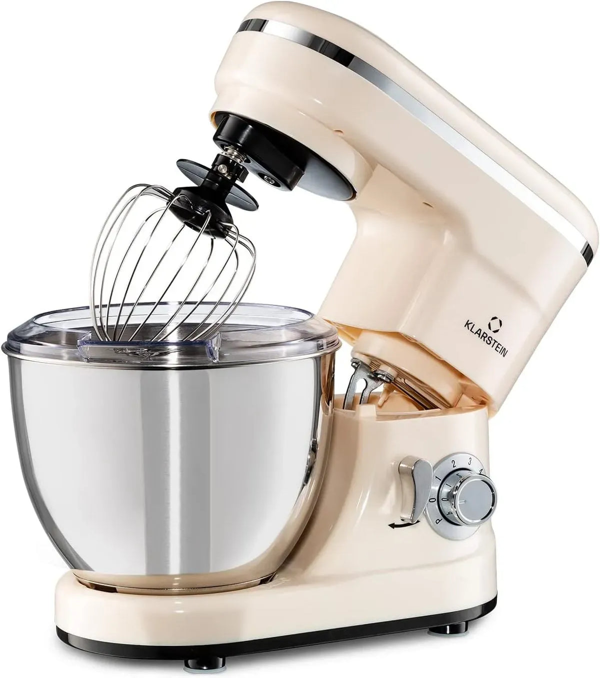 Klarstein Accessoire pour appareil, 4 L, 1200 W, acier inoxydable, Bol Inox 4 L, Bella Robot Patissier 1200 W, 6 Vitesses