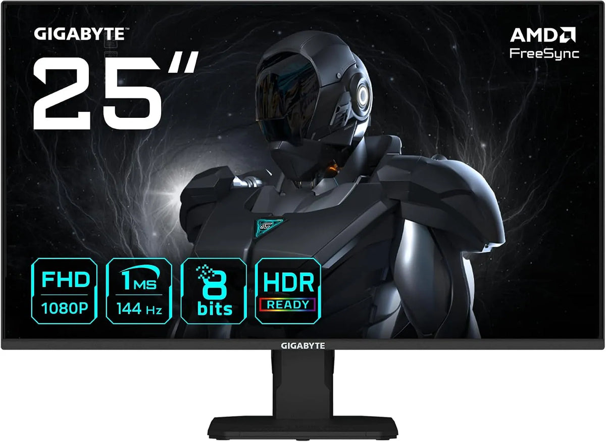 Moniteur, 1920 × 1080, 1 ms, 144 Hz, GIGABYTE GS25F14, configuration gaming, HDR, Full HD, HDMI, écran PC, 300 CD, m2, DisplayPort 1, 144Hz, 1ms