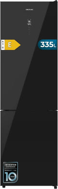 Cecotec Bolero CoolMarket Combi Réfrigérateur, 335 L, No Frost, Inverter, noir, Hauteur 195, 3cm et 59, 5cm Largeur, Tiroir Contrôle de l'Humidité