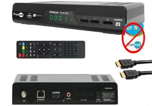 Smart TV PC6, téléviseur, HDMI, RECEPTEUR FRANSAT OPTEx HD 9947 TV Satellite HD sans Carte VIACESS FRANSAT PC6 + Cable HDMI