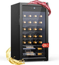 Cave à vin électrique, 28 bouteilles, 5 à 18 °C, encastrable, extérieur, Bar Intérieur, Protection UV, Réfrigérateur à Vin en Verre, Frigo Vin