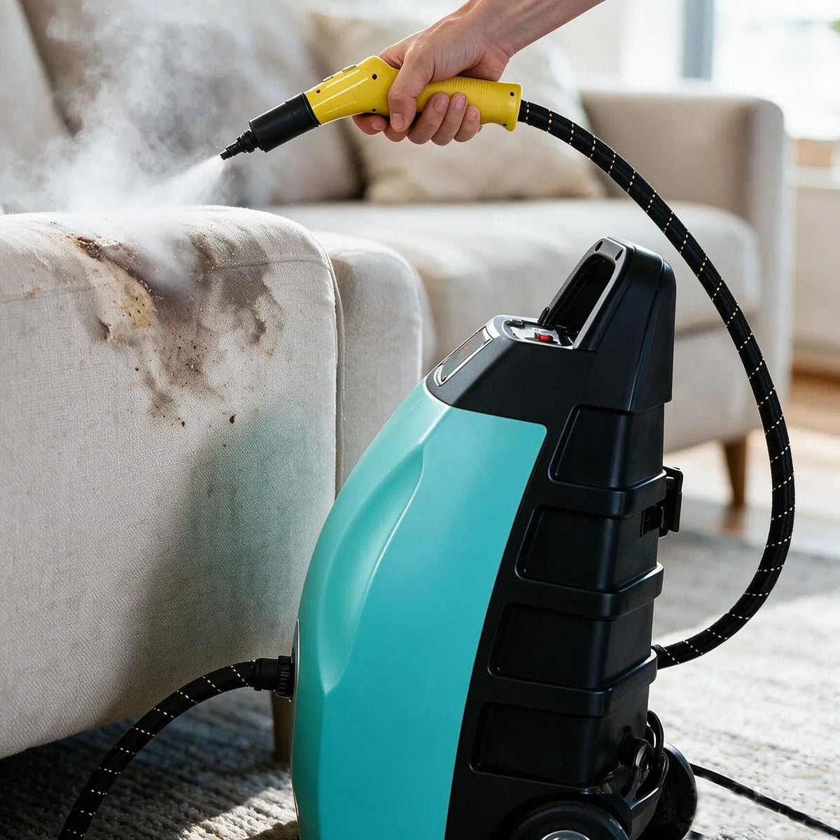 Nettoyeur vapeur, bleu, Chauffe Rapide Et Vapeur Stable Pour Maison