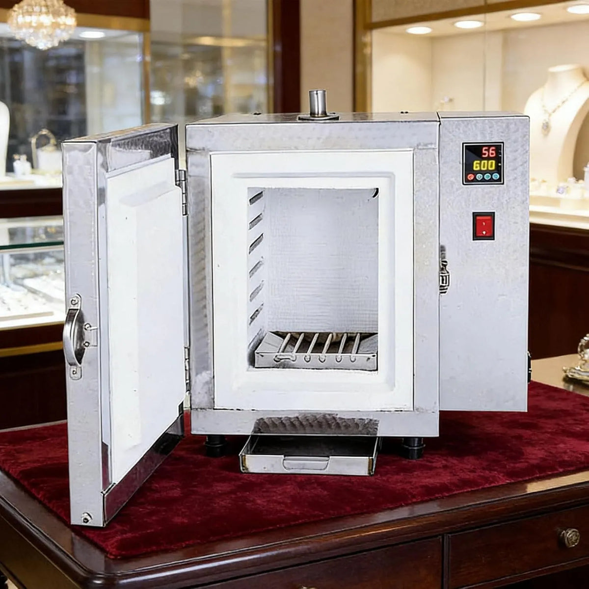 Four électrique, 1500 W, industriel, four de laboratoire haute température 800 °C, four à moufle fermé, moulage de cire
