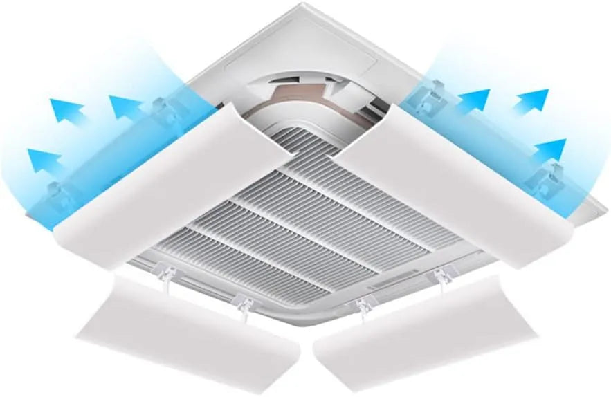 modèle 4PCS, 4PCS Déflecteur de Vent de Climatisation Centrale, Déflecteur d'air de Sortie d'air Froid Anti-Soufflage Direct Déflecteur réglable