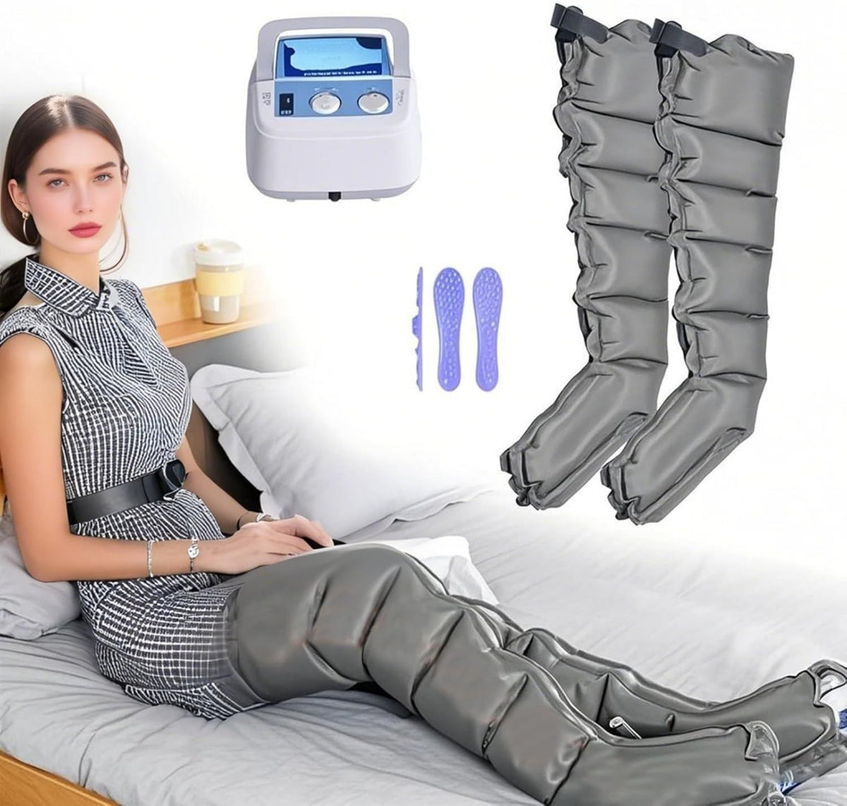 Appareil de massage – massage par compression d'air, gris