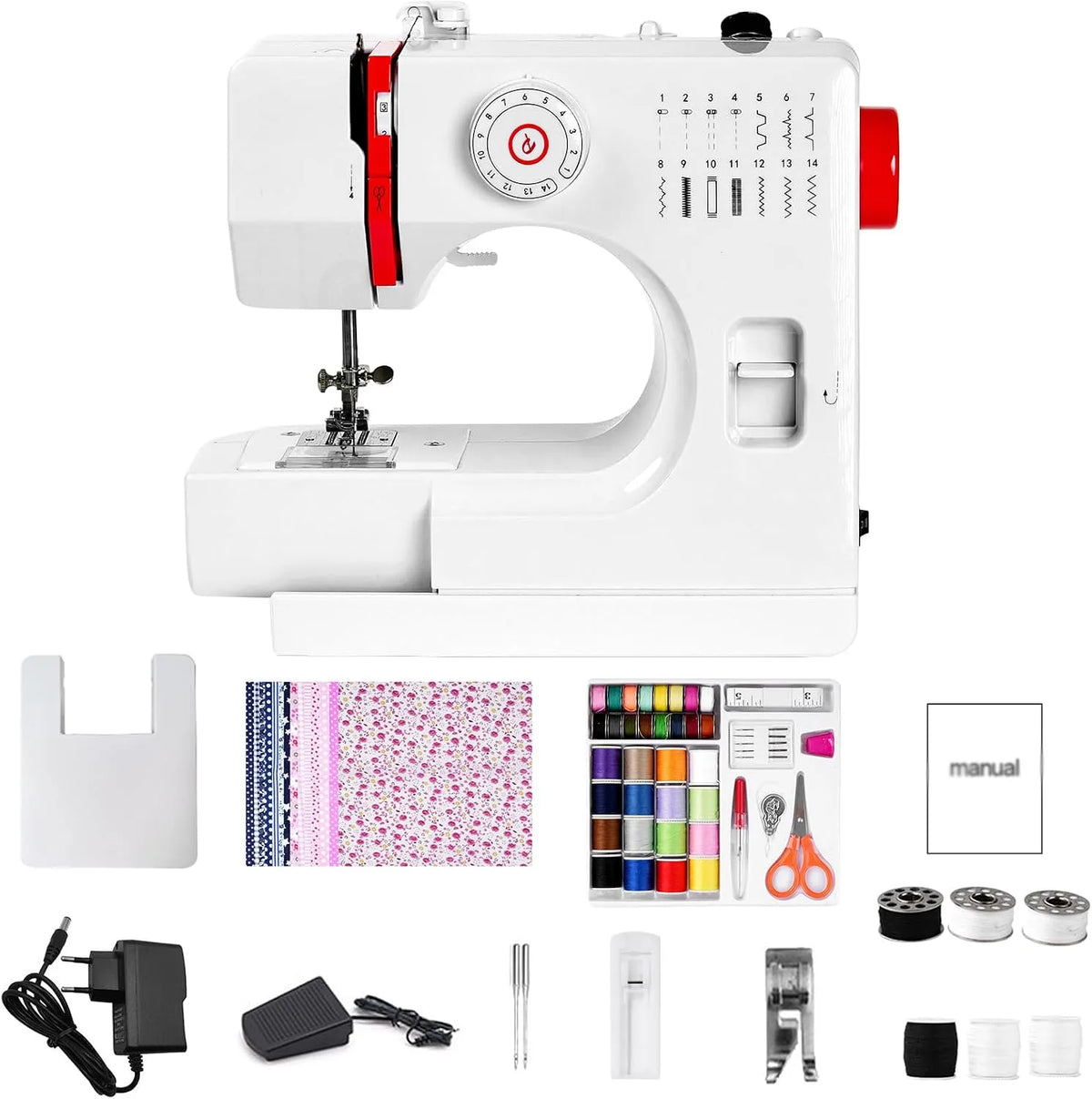 Accessoire pour appareil, portable, amovible, 728 Machine à Coudre éLectrique Pour DéButants, 14 Points DifféRents
