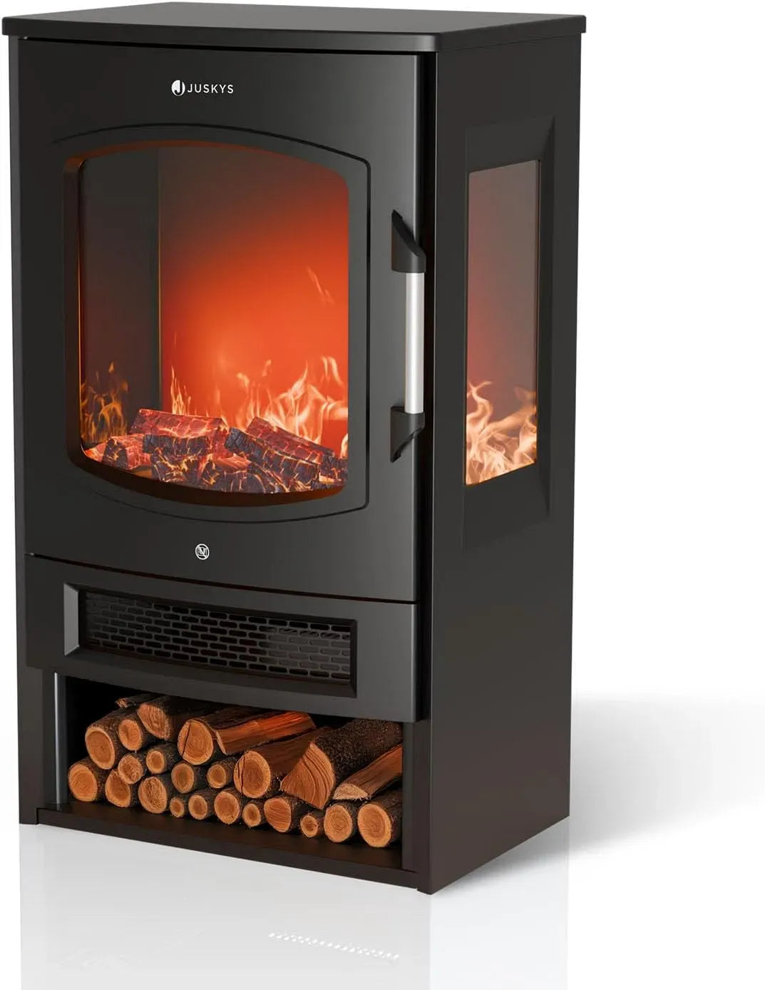 Ustensile de cuisson, 1800 W, Juskys, Wi-Fi, noir, cheminée électrique 1800W, WiFi/App