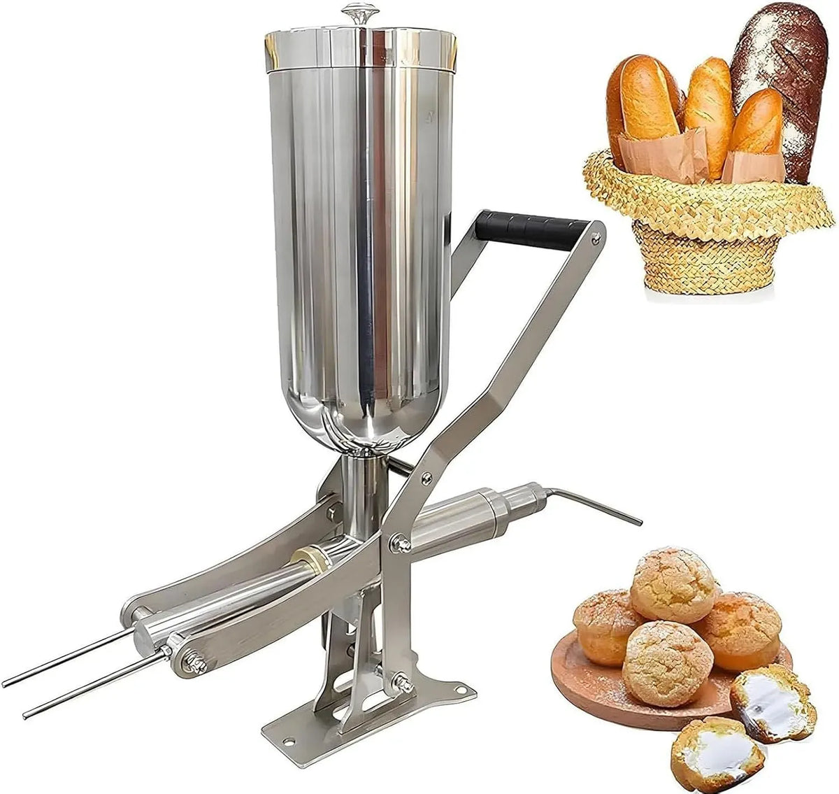 Machine à confiture, 5 L, acier inoxydable, fonction chauffante, pour churros