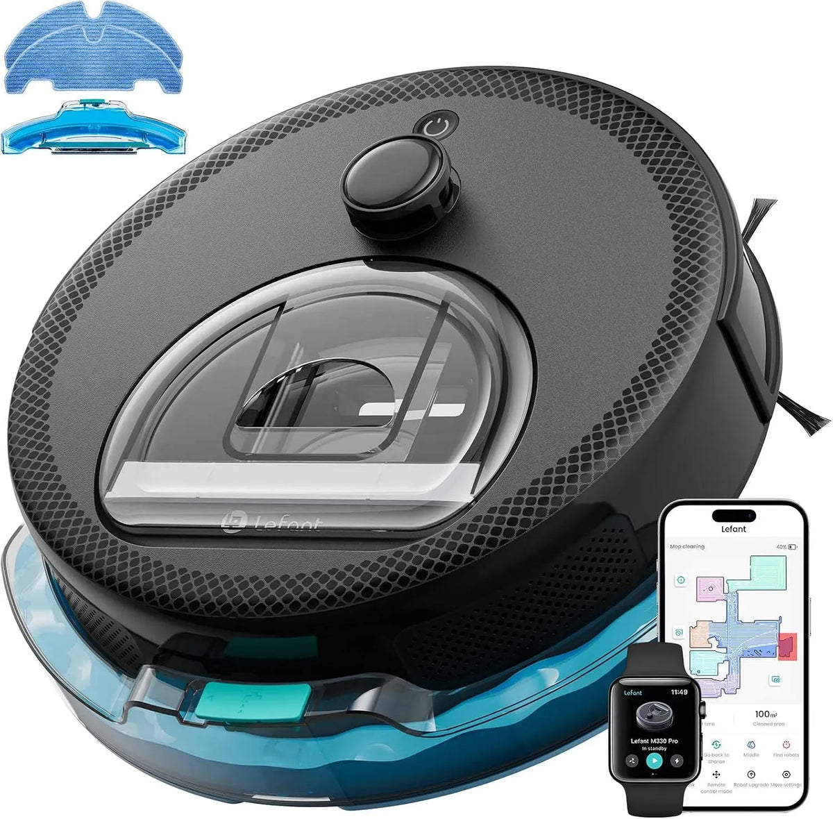 Lefant M330 Robot aspirateur, Wi-Fi, 150 min Autonomie, APP/WiFi, Évitement PSD