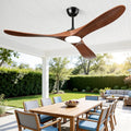 Ventilateur, extérieur, 3 pales en bois massif, 2 entretoises pour terrasse
