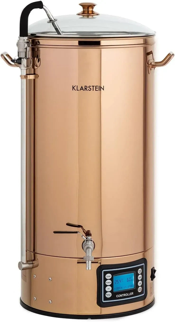 Klarstein Kit Brasseur, Kit Biere a Faire Soi Meme, pour Mode Automatique, Kit de Brassage Bière Complet avec Cuve de Brassage de 3000W, 50L, Acier