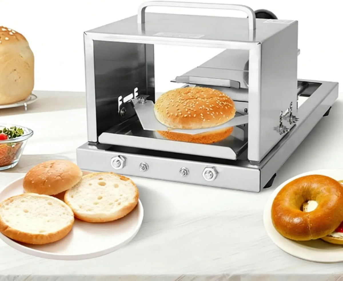 épaisseur réglable, Trancheuse à bagel commerciale, en acier inoxydable, outil de tranchage manuel multifonctionnel pour hamburger