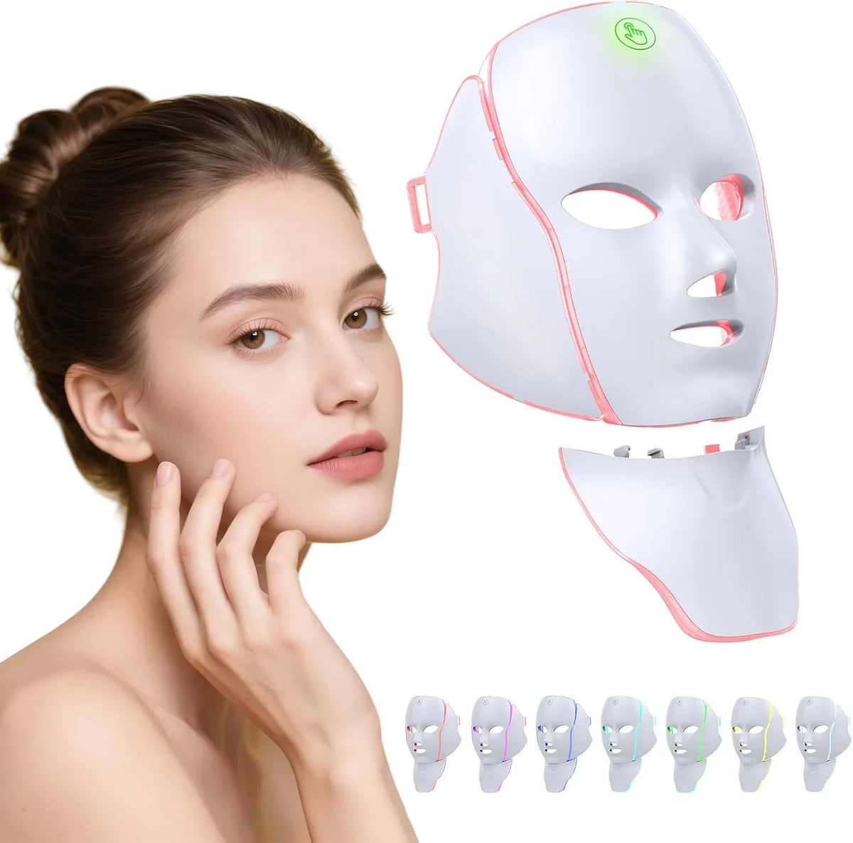 portable, dimensions personnalisables, USB, 7 modes, sans fil, rouge, pour le visage
